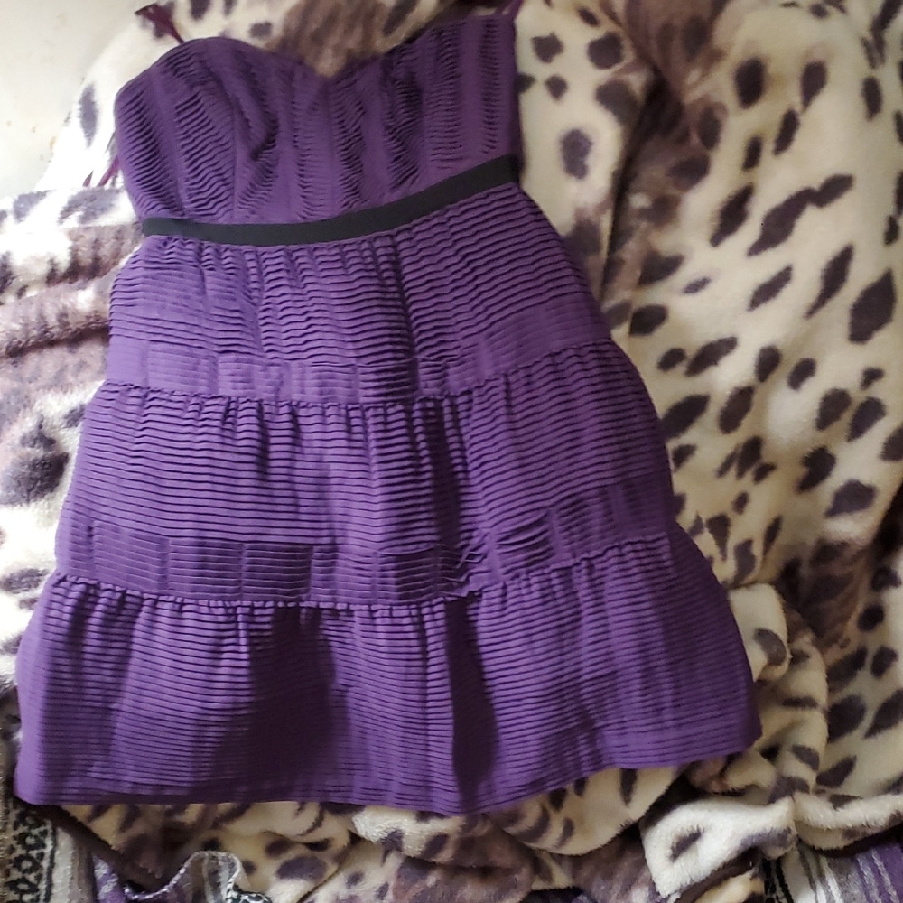 BCBGMaxAzria Strapless Purple Dress